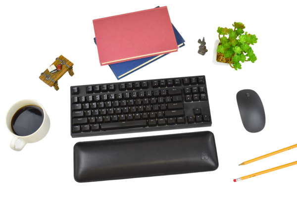 Bailey TKL Size Keyboard Leather Wrist Rest Black - TKL Keyboard Accessories Shot