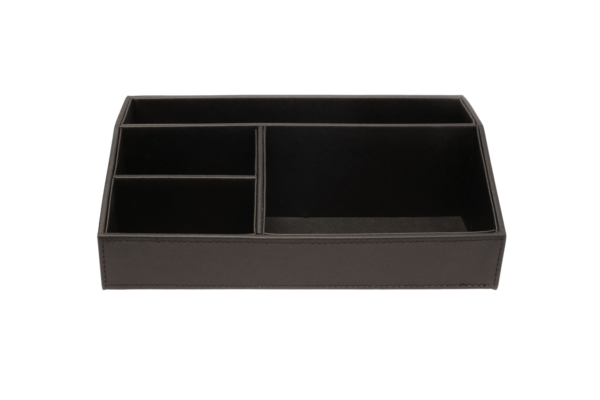 Armory Leatherette Stackable Caddy Desk Organizer - Head-on Shot