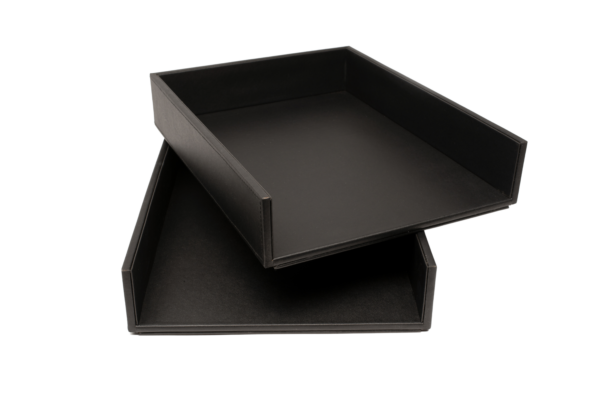 Armory Leatherette Stackable Paper Trays Desk Organizer - Stacking Shot