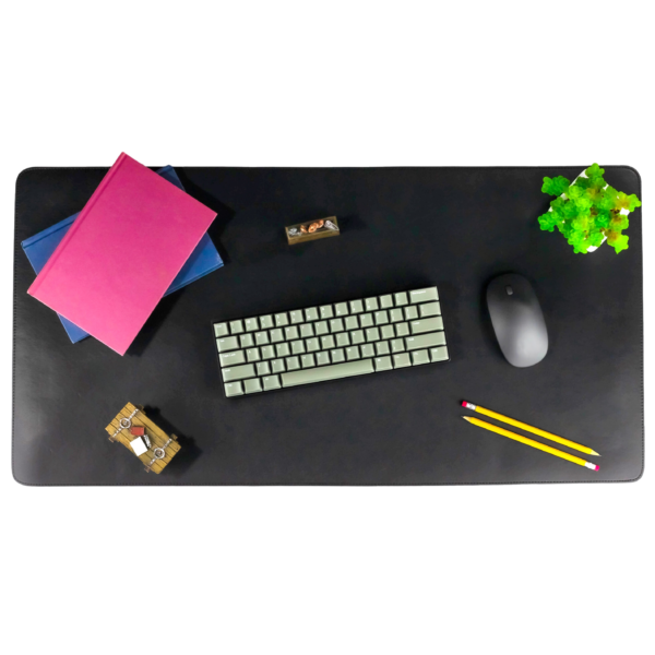 Courtyard Leatherette Desk Pad Mat Blotter Black No Logo - Accessories Promo Shot