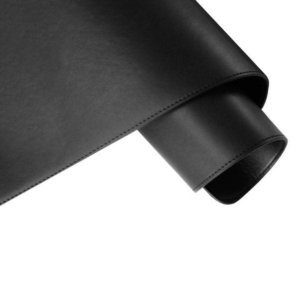 Courtyard Leatherette Desk Pad Mat Blotter Black No Logo - Rolled Shot 1