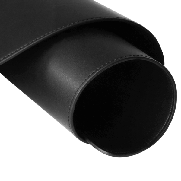 Courtyard Leatherette Desk Pad Mat Blotter Black No Logo - Rolled Shot 2